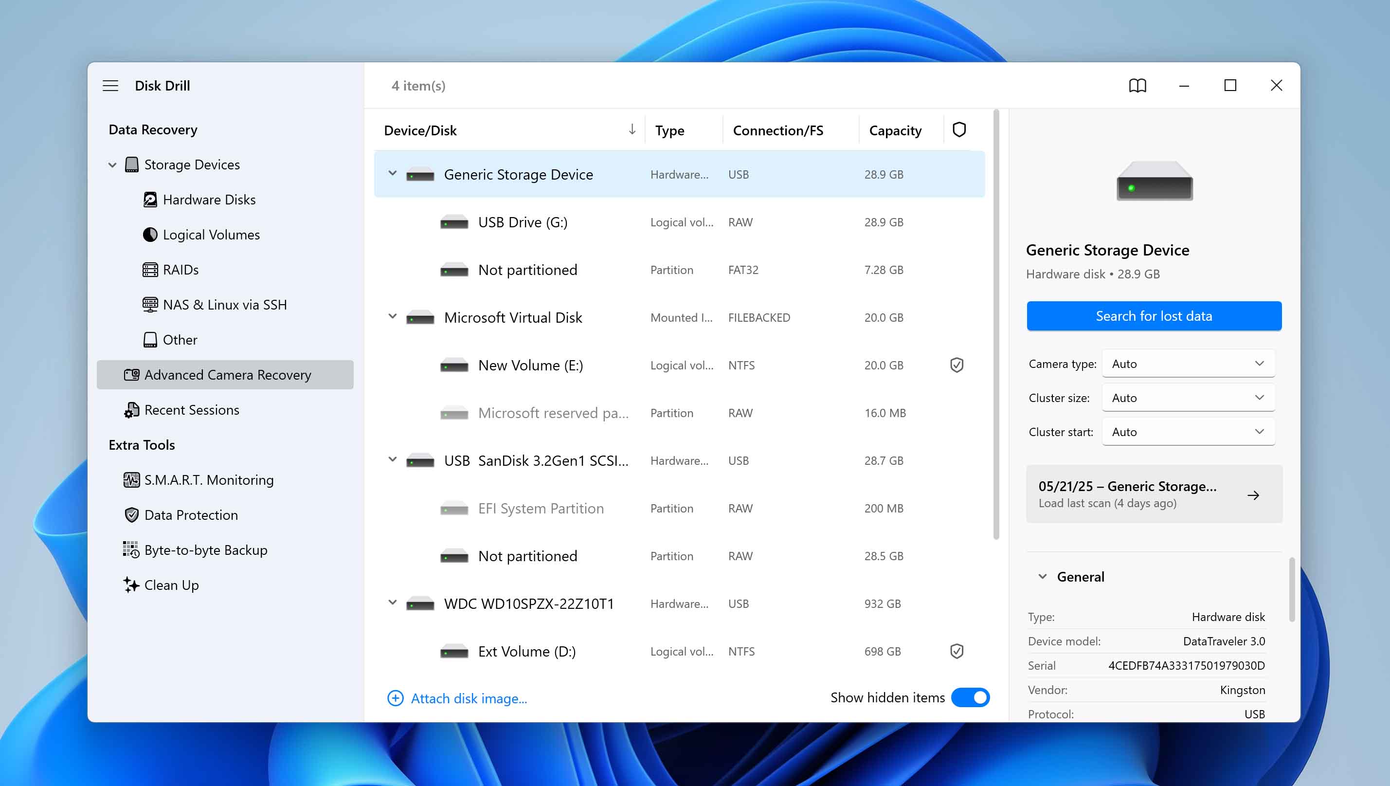 select device from list