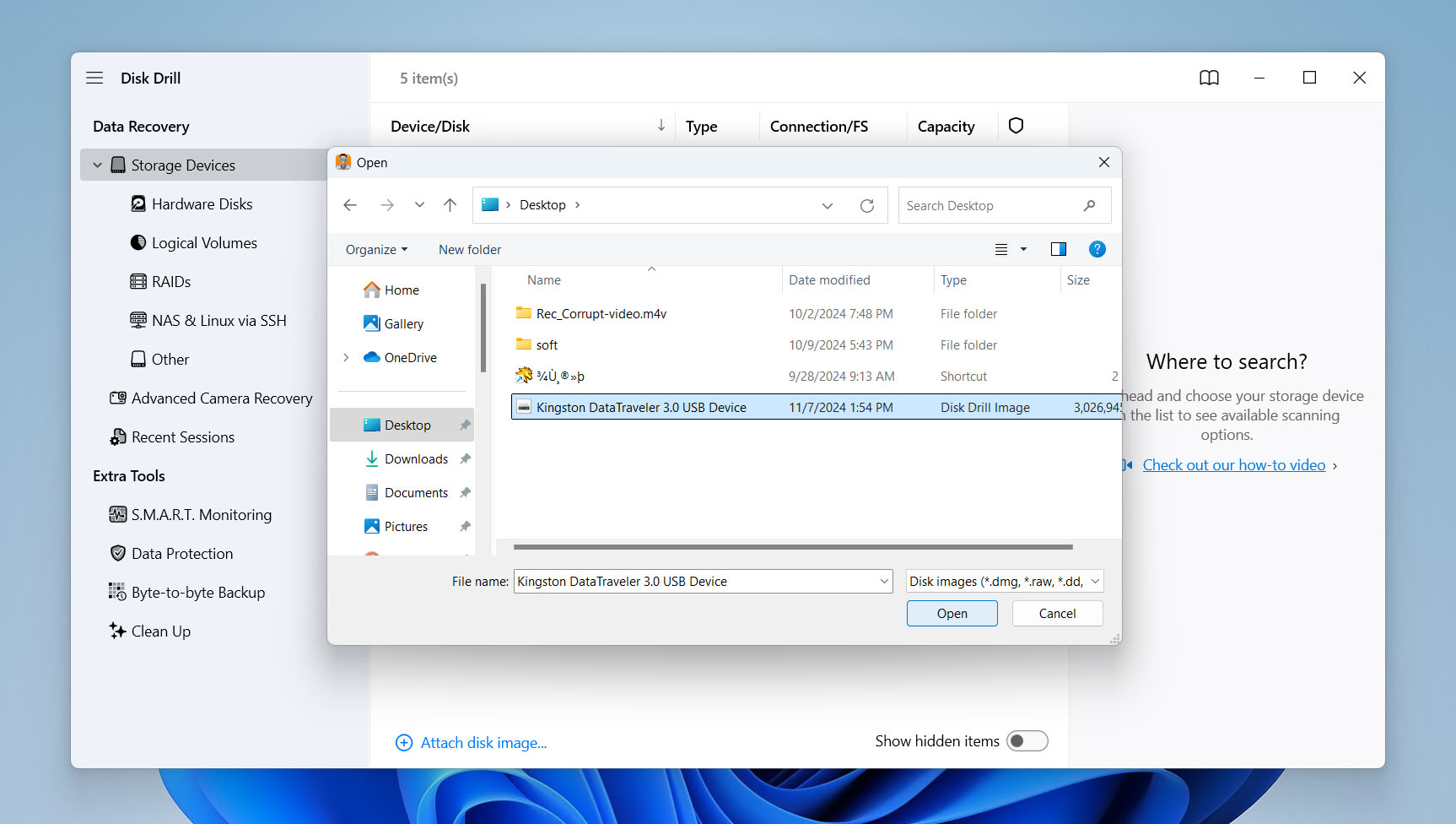 select the backup you just created