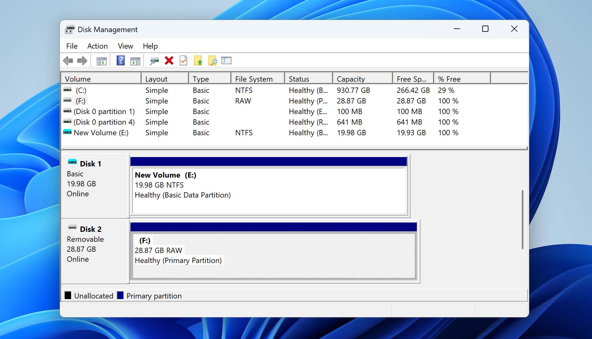 find your hdd in disk management