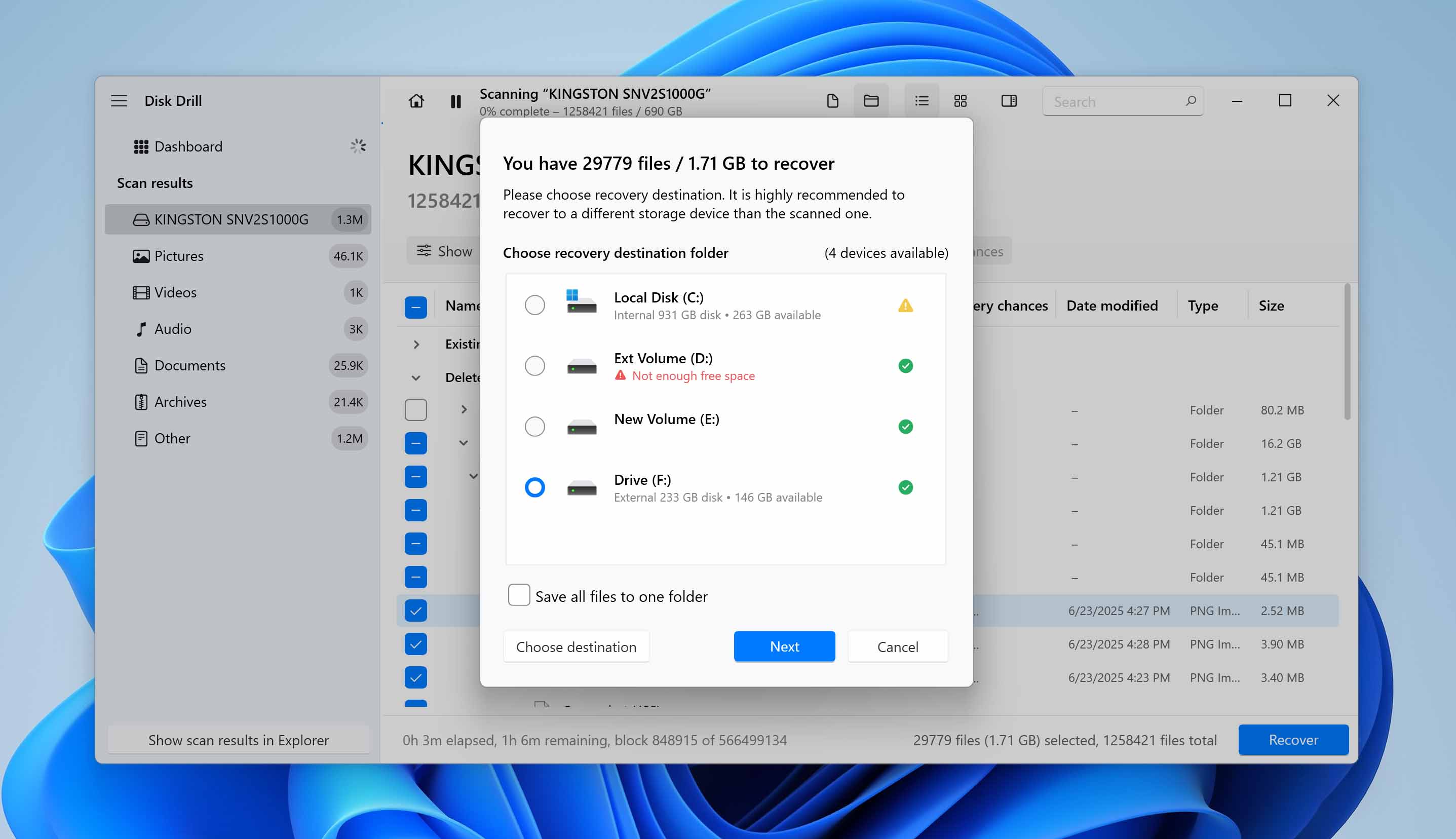 choose save location for files