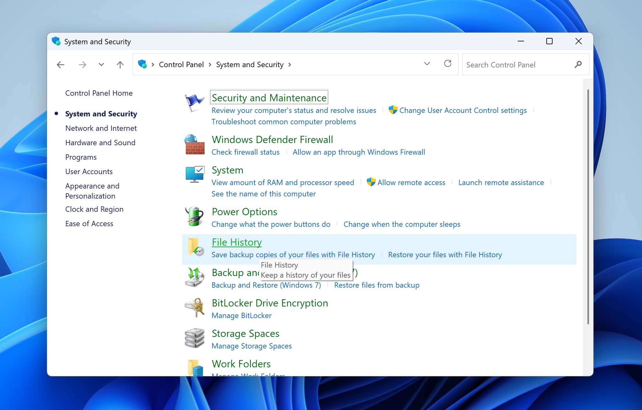 open file history