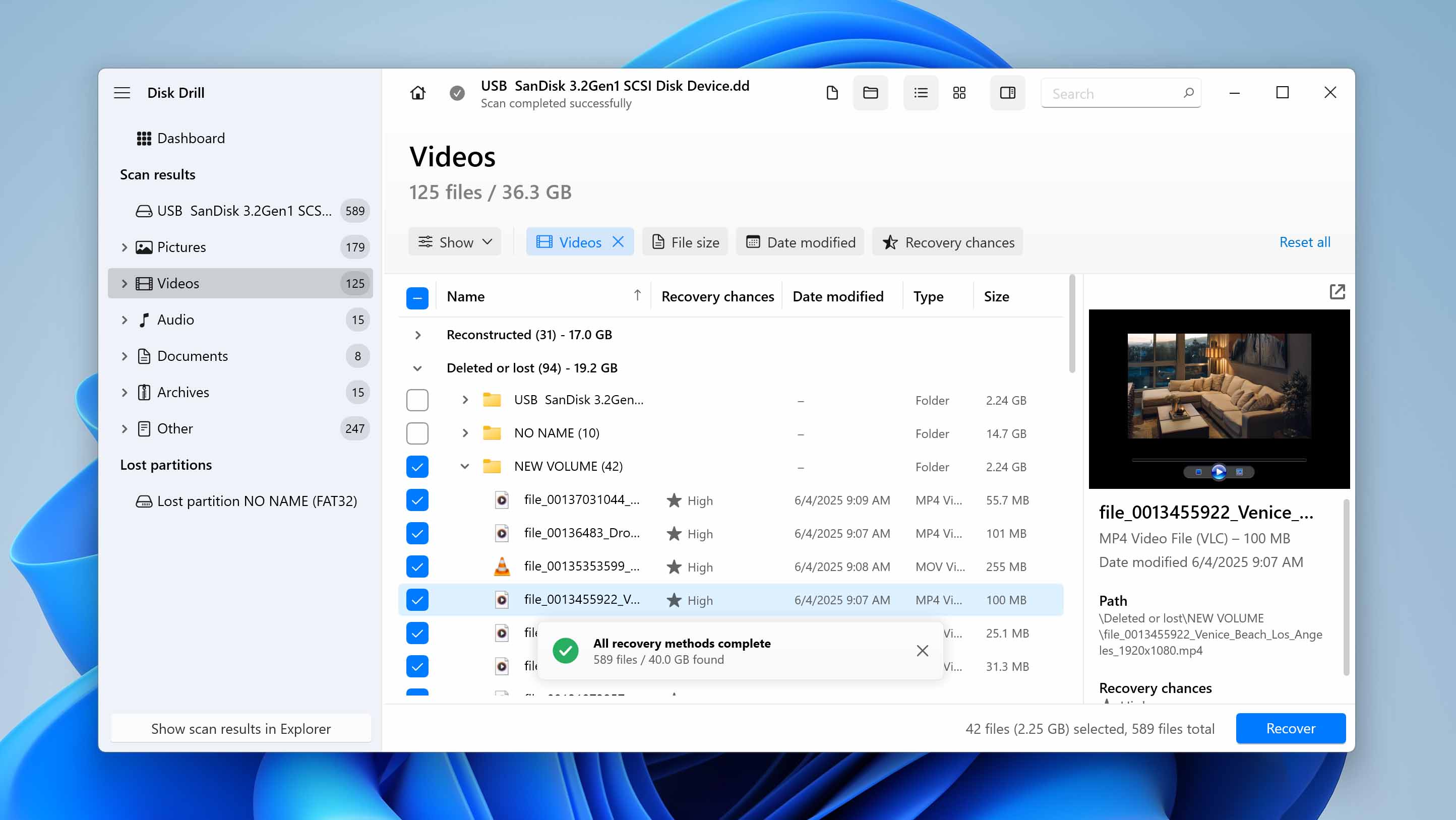 preview found video