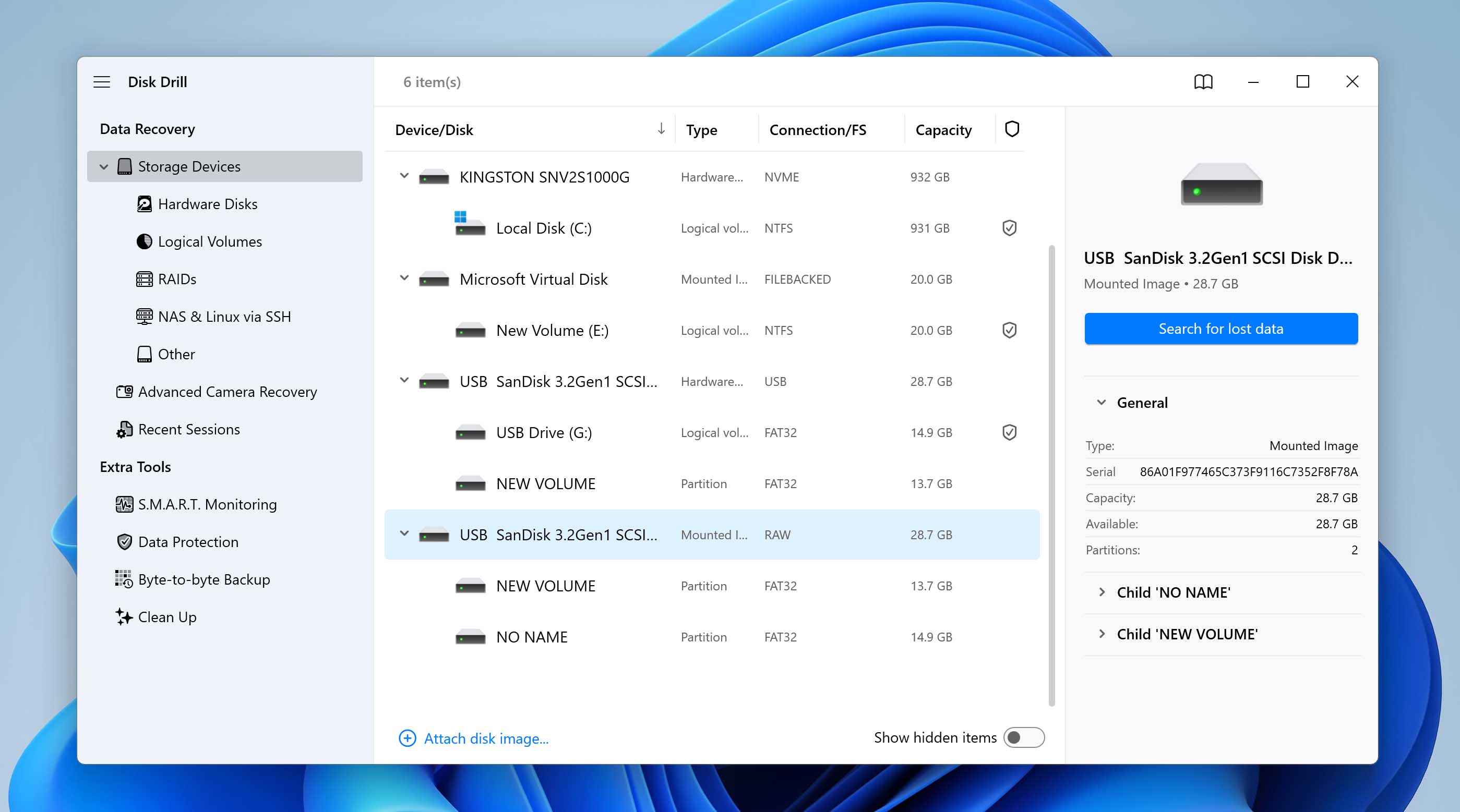 scan hdd image with disk drill