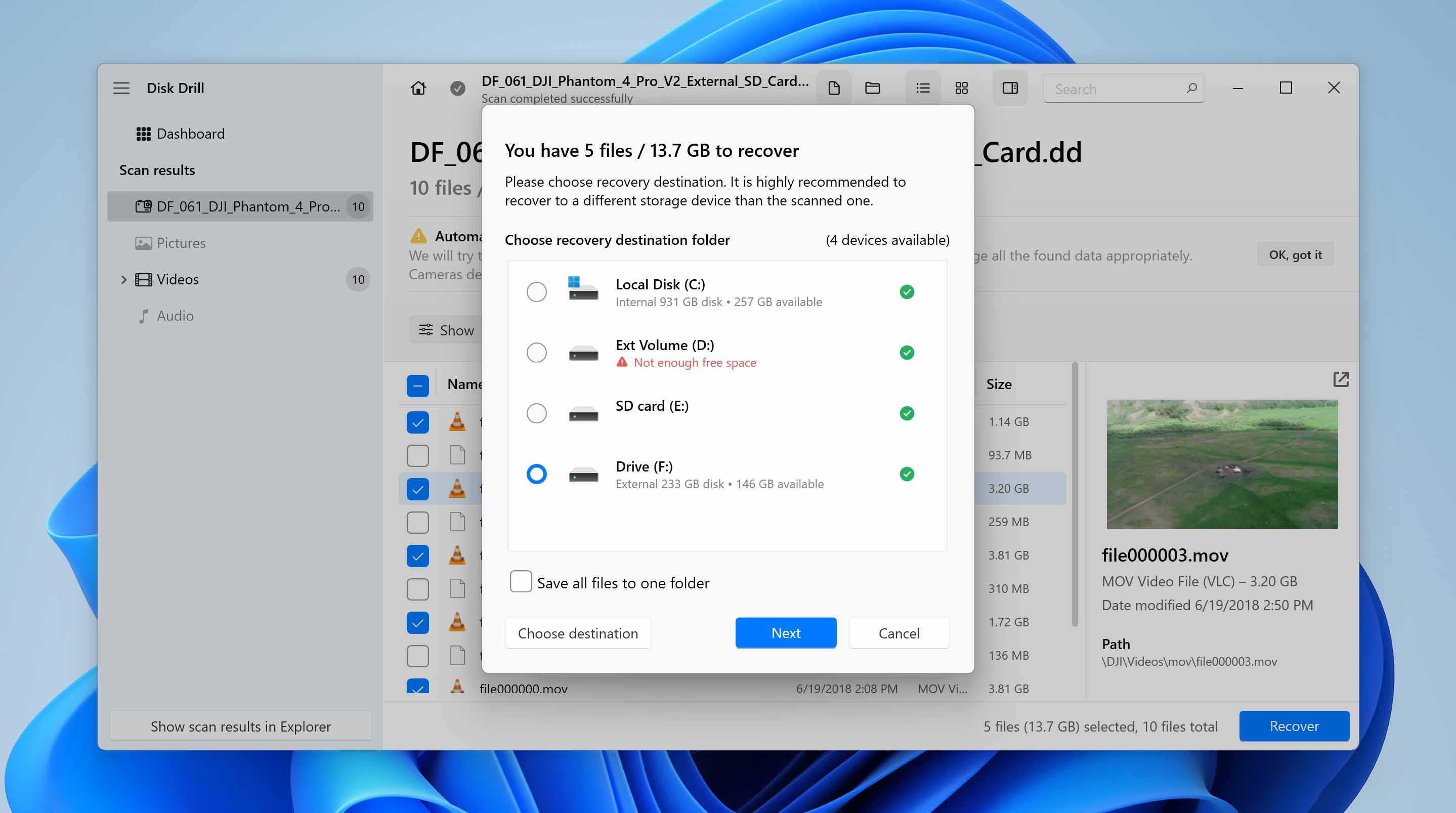 choose safe location for files