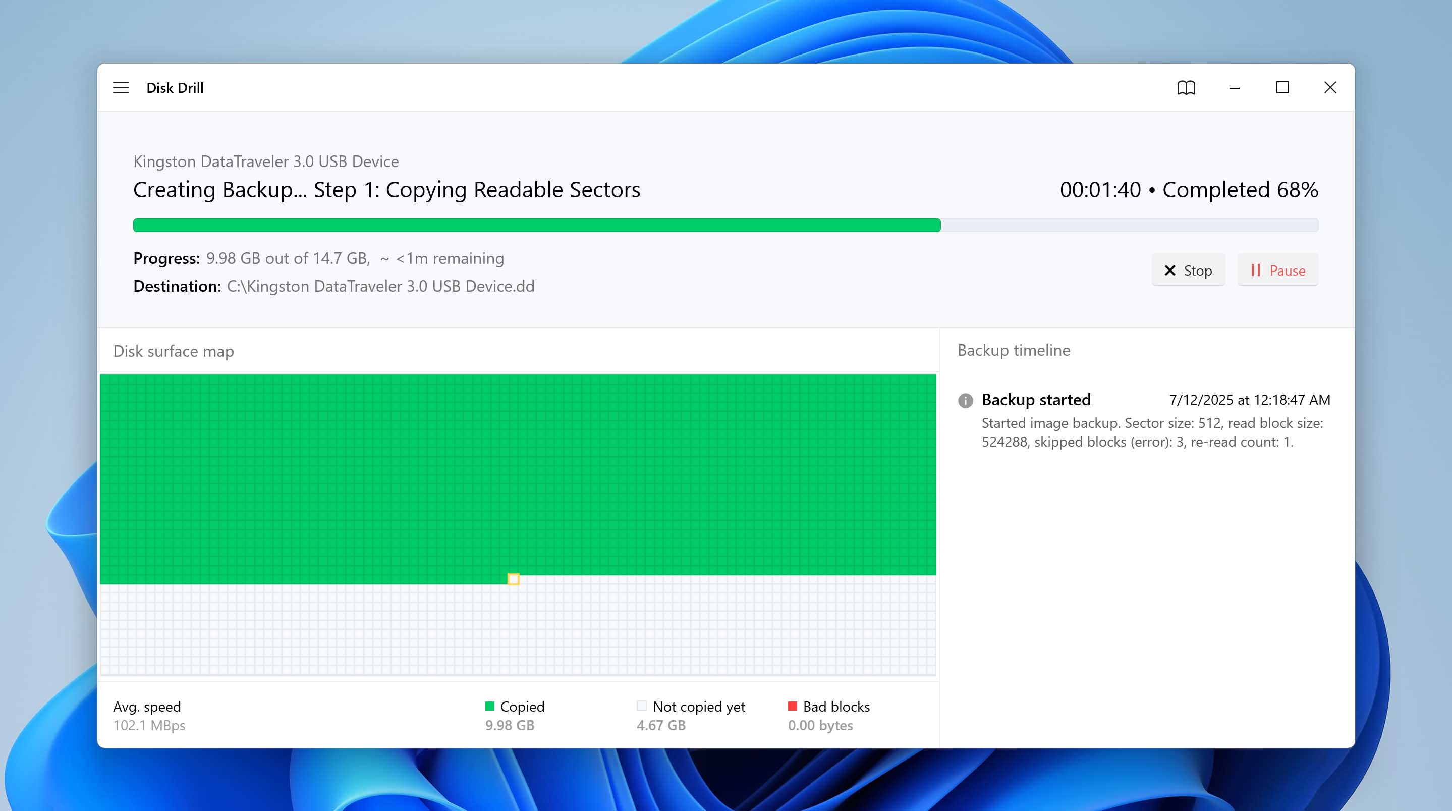 disk drill 6 backup process