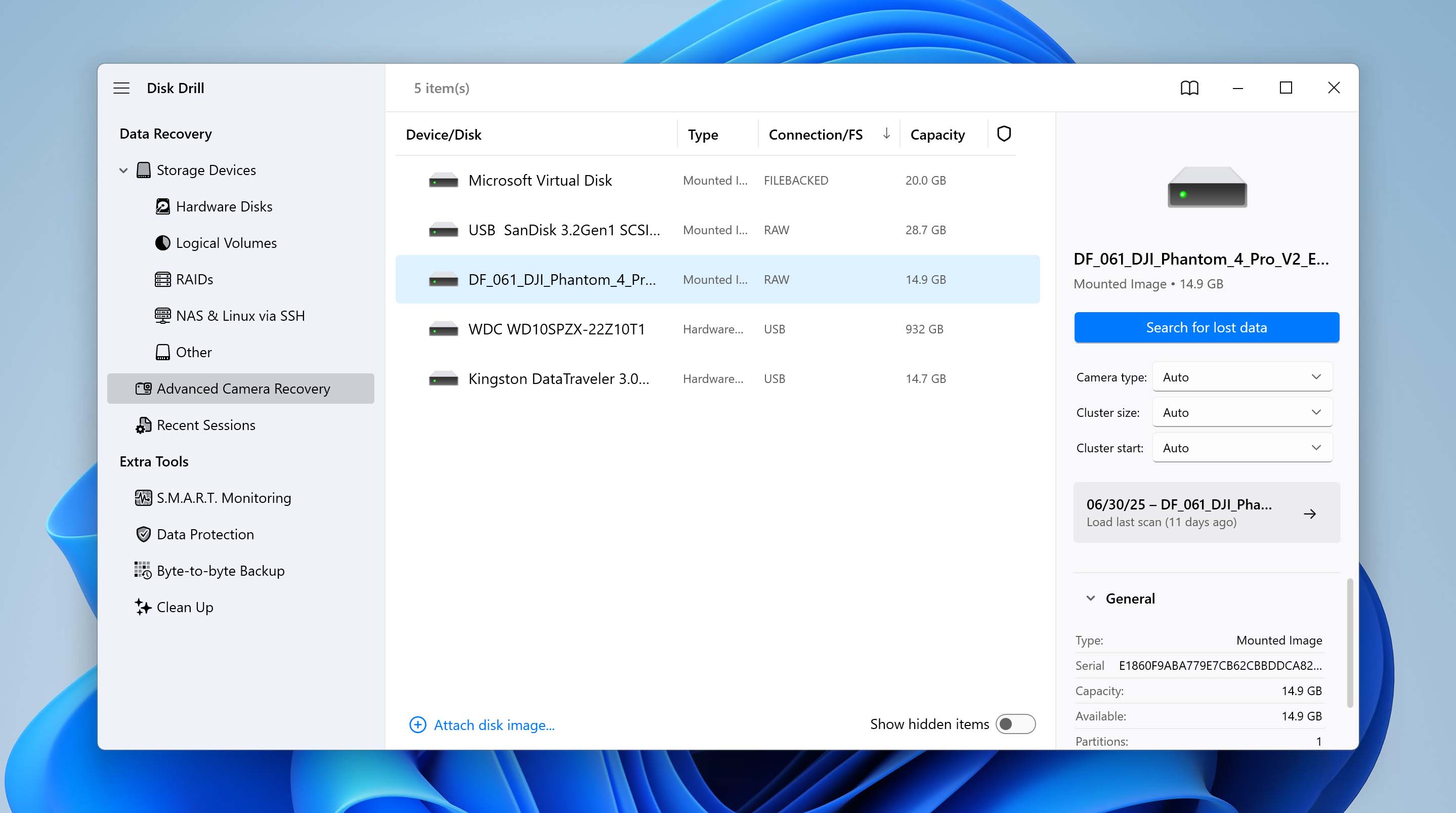 select drive in ACR module 